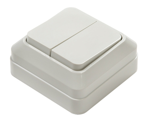 Выключатель двухклавишный BOLLETO белый накладной 7023 IN HOME купить за 90 руб. в Новосибирске