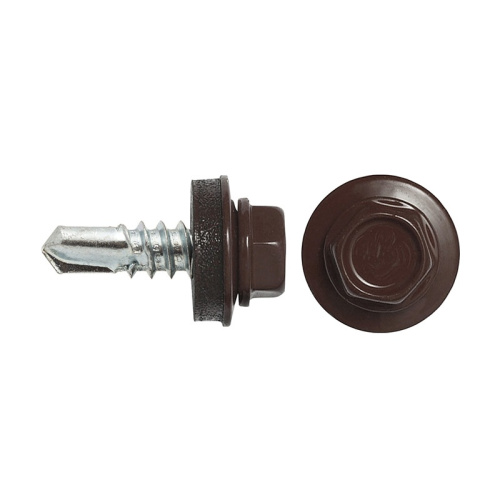 Саморез кровельный RAL-8017 ZP 5,5х19 (200 шт), тов-213145 (тёмно-коричневый) купить за 5 руб. в Новосибирске