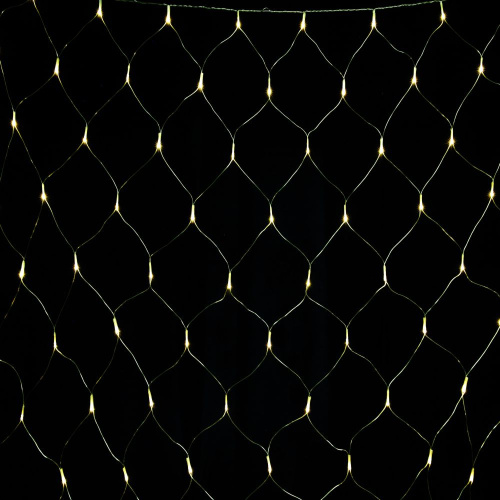 Гирлянда светод. «Cетка» ML-144WW, 1.5*1.5м, 144 LED, тепл.белый, IP20, прозрачный шнур 1,5м, Funray купить за 650 руб. в Новосибирске
