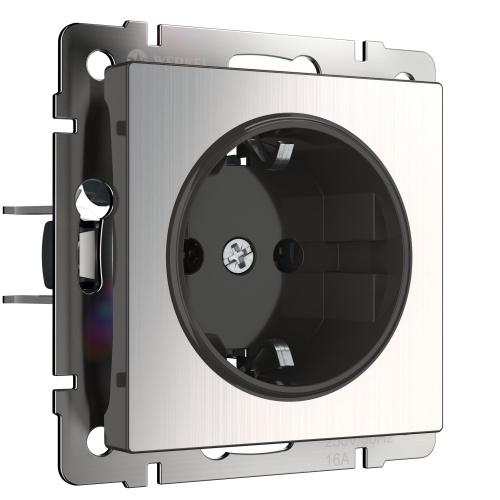 Розетка с заземлением (глянцевый никель) / WL02-SKG-01-IP20 / W1171002, WERKEL купить за 0 руб. в Новосибирске