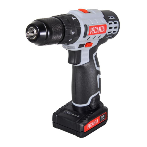 Дрель-шуруповерт аккумуляторная ударная ДА-24-2ЛК-У Ресанта, (Li-ion, 60Нм) 2скорости, кейс, 2 аккум, 75/14/8 купить за 8&nbsp;767 руб. в Новосибирске