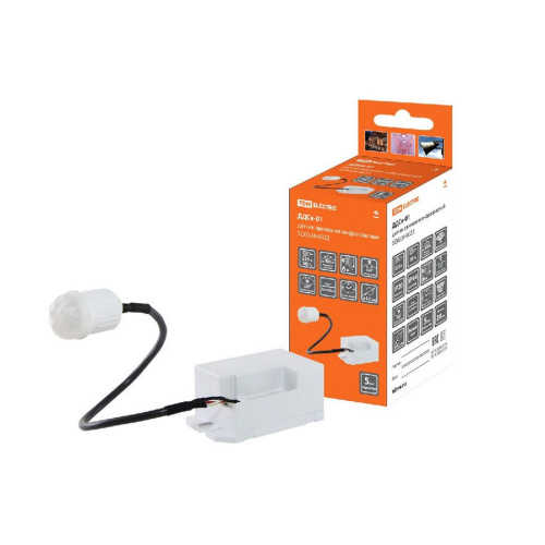 Датчик движения скрытый ДДСк-01 800Вт, 5сек/8мин, 6м, 10/2000лк TDM (SQ0324-0022) купить за 919 руб. в Новосибирске