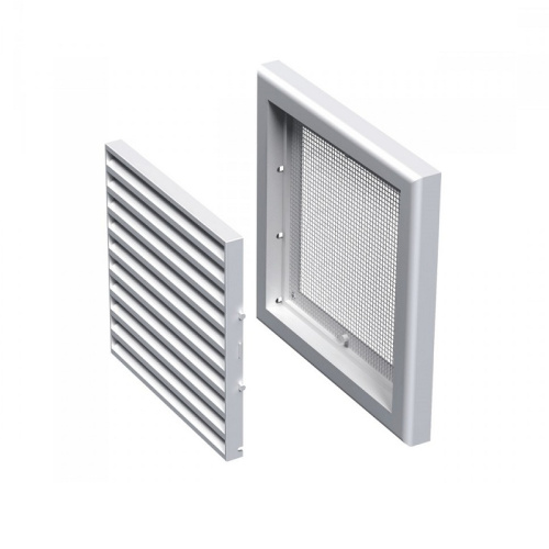 Решетка разъемная 154х154мм (МВ 100с) с москит. сеткой, пластик, белая, НАШ ВЕНТ, тов-214079 купить за 254 руб. в Новосибирске