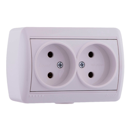 710-0200-128 NATA Розетка двойная б/з закрытый корпус керамика белый купить за 423 руб. в Новосибирске