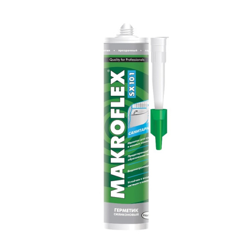 Герметик силиконовый Makroflex SX101 санитарный, ПРОЗРАЧНЫЙ, (0,29 л), тов-163846 купить за 0 руб. в Новосибирске