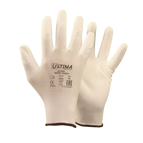 Перчатки WHITE TOUCH ULTIMA 620 нейлоновые, белые (X/L), ULT620 купить за 79 руб. в Новосибирске