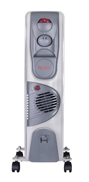 Масляный обогреватель ОМ-7НВ Ресанта, 67/3/10, с вентилятором купить за 4 390 руб. в Новосибирске