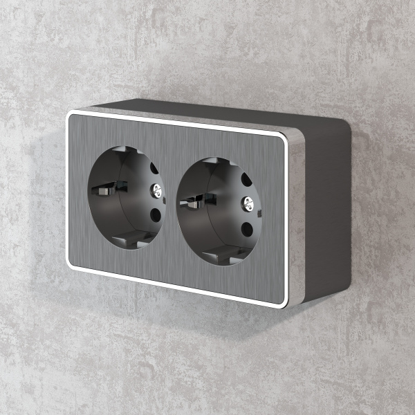 Розетка двойная с заземлением Gallant (графит рифленый) / WL15-02-03 / W5072104, WERKEL купить за 0 руб. в Новосибирске