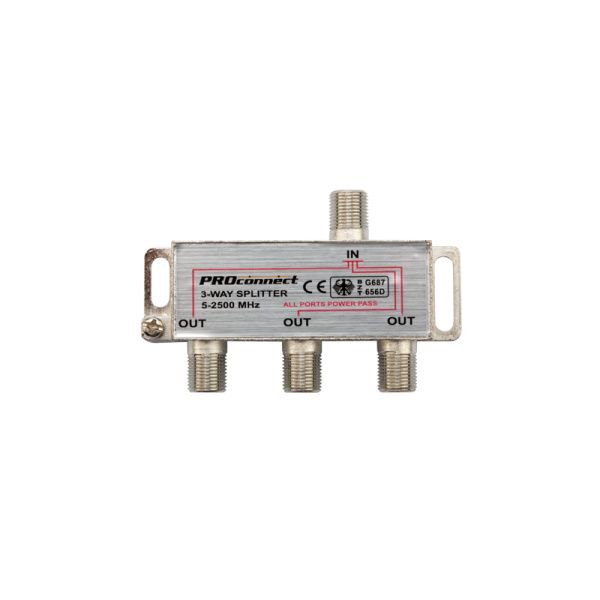 ДЕЛИТЕЛЬ ТВ х 3 под F разъём 5-2500 МГц "СПУТНИК" PROCONNECT купить за 241 руб. в Новосибирске