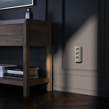 Розетка тройная с заземлением и шторками Gallant (графит рифленый) /WL15-02-05 / W5073104, WERKEL купить за 0 руб. в Новосибирске