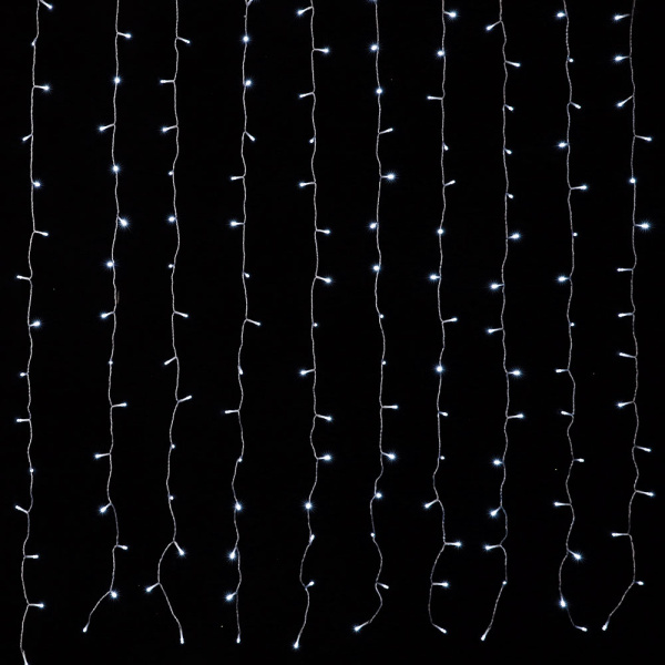 Гирлянда светодиодная «Занавес» CL-200W, 2,1*1,5м, 200LED, ХОЛ.белый, прозр. шн. 2,5м,220в, IP20, Funray, 2602 купить за 0 руб. в Новосибирске