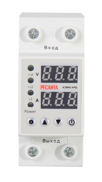 Блок защиты по напряжению "Ресанта" АЗМ-40АРД регулируемый (с дисплеем), 61/22/30 купить за 2&nbsp;210 руб. в Новосибирске