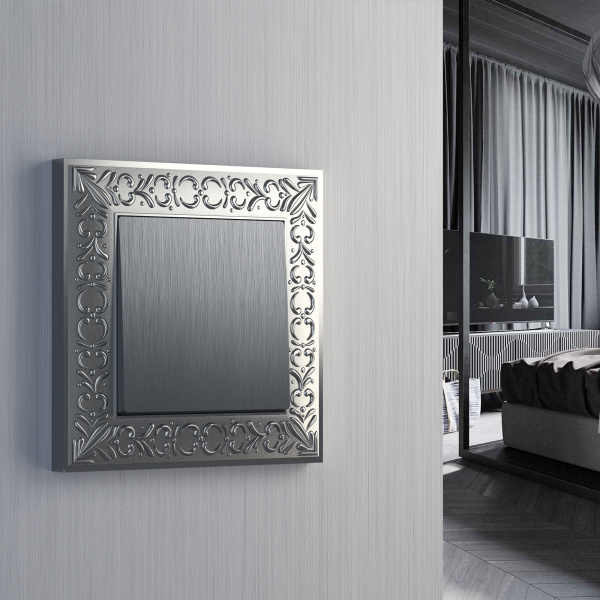 Выключатель 1-клавишный (серебряный рифленый) / WL09-SW-1G / W1110009, WERKEL купить за 0 руб. в Новосибирске