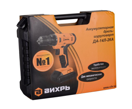Дрель-шуруповерт аккумуляторная ДА-14Л-2KА (ДА-14Л-2K) (1,5 А/ч) Вихрь, 72/14/20 купить за 2&nbsp;976 руб. в Новосибирске
