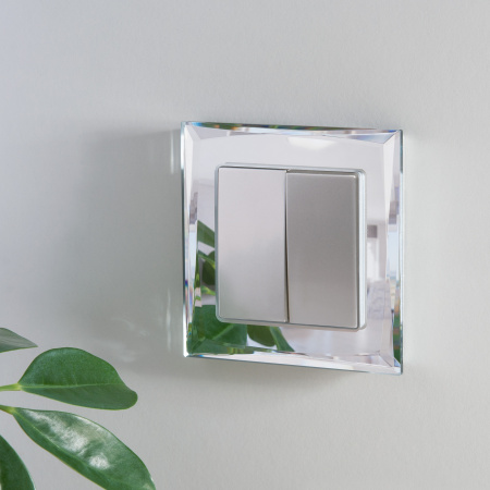 Выключатель 2-клавишный (серебряный) / WL06-SW-2G / W1120006, WERKEL купить за 648 руб. в Новосибирске