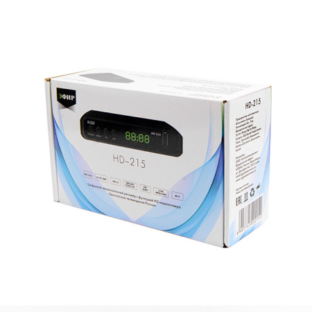 Ресивер эфирный (приставка ТВ) DVB-T2 HD HD-215, пластик, дисплей, DOLBY, GX3235S, кабельное ТВ DVB-C, Эфир купить за 1 813 руб. в Новосибирске