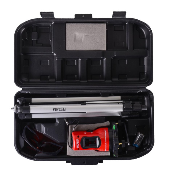 Построитель лазерный ПЛ-2ШК, (40метров, 2луча, погрешность 1 мм/м/5 м) линейный, штатив, кейс, 61/10/517 купить за 3&nbsp;990 руб. в Новосибирске