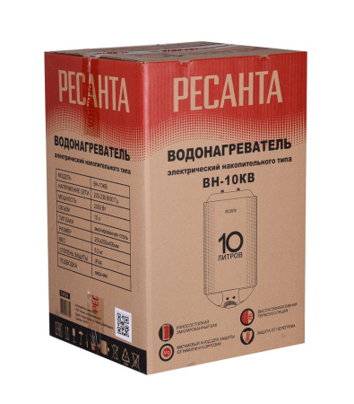 Водонагреватель накопительный круглый ВН-10КВ Ресанта, 2000Вт, (ПОД раковиной), 16 мин, 5 лет, 74/5/9 купить за 7&nbsp;062 руб. в Новосибирске