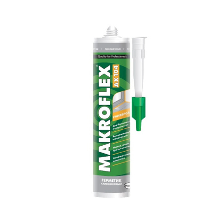 МАКРОФЛЕКС AX104 герметик силиконовый универсальный, ПРОЗРАЧНЫЙ, (0,29л) 2005219/2370826, тов-163845 купить за 0 руб. в Новосибирске