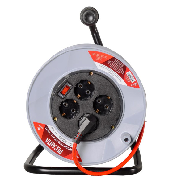 Удлинитель силовой на катушке, СУ-3х1,5-30/2, 3500Вт, (с выкл., 4 розетки) Ресанта, 61/118/6 купить за 5 446 руб. в Новосибирске