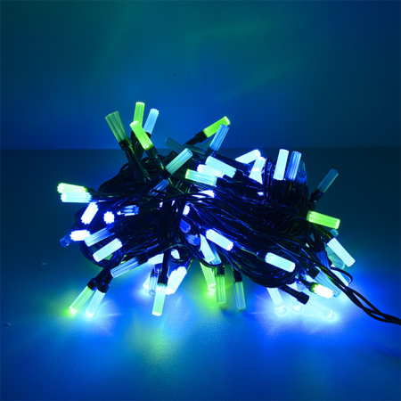 Гирлянда светодиодная "Лучики", SE-BEAM-110M, 10М, 100LED, мульти (4цв.),темно-зел. шн. 0,7м, контр. (2588) купить за 0 руб. в Новосибирске