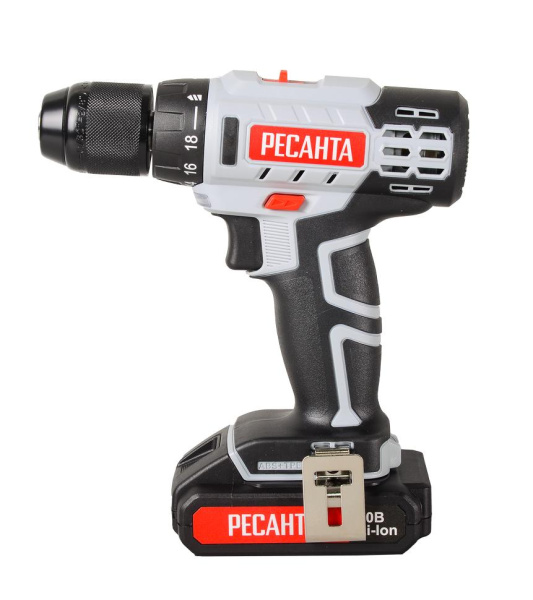 Дрель-шуруповерт аккумуляторная ДА-20-2ЛК (2,0 А/ч) Ресанта, шт, 75/14/11 купить за 6 190 руб. в Новосибирске