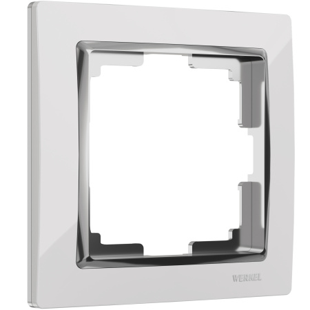 Рамка Snabb на 1 пост (белый/серебро) / WL03-Frame-01-white/silver / W0011901, WERKEL купить за 229 руб. в Новосибирске