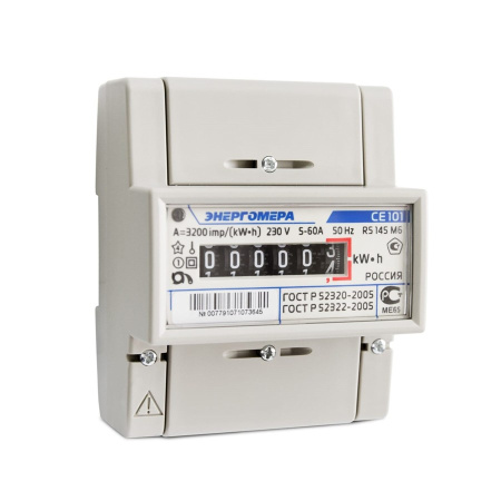 Счетчик СЕ 101 R5 145М6 кл.1,0  5-60А ( под DIN-рейку), 78191 купить за 0 руб. в Новосибирске