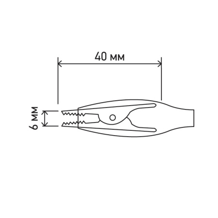 Зажим "крокодил" 5 А 40 мм в изоляторе FD-1701 REXANT купить за 10 руб. в Новосибирске