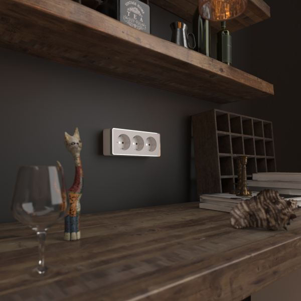 Розетка тройная с заземлением Gallant (белая) / WL15-02-05 / W5073101, WERKEL купить за 0 руб. в Новосибирске