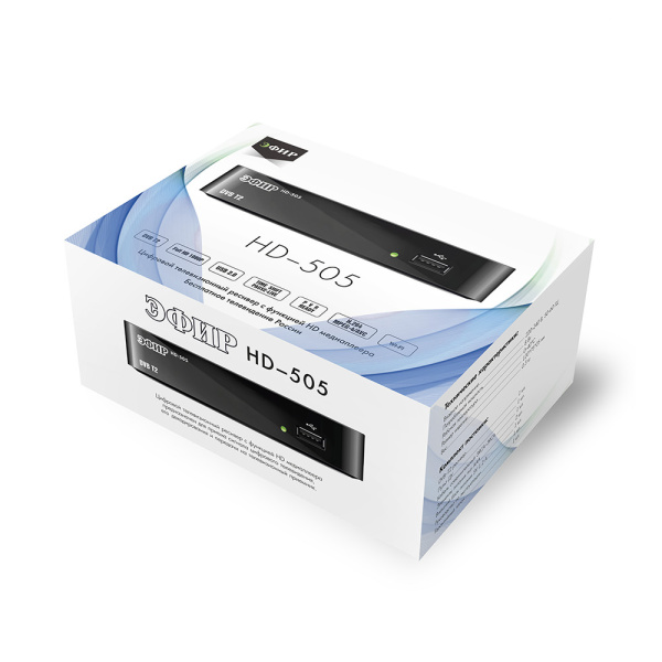 Ресивер эфирный (приставка ТВ) DVB-T2 HD HD-505, пластиковый корпус, дисплей, чипсет Ali3821P, Эфир купить за 0 руб. в Новосибирске