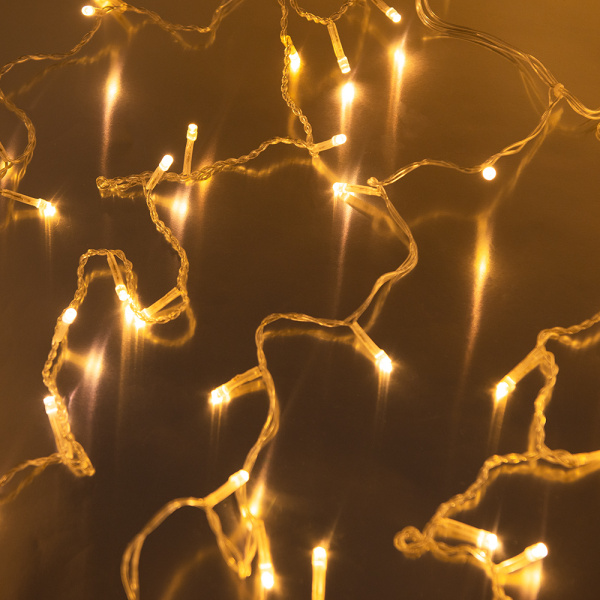 Гирлянда светодиодная «Занавес» CL-200WW, 2,1*1,5м, 200LED,тепл.белый, прозр. шн. 2,5м,220в, IP20, Funray, 2607 купить за 980 руб. в Новосибирске