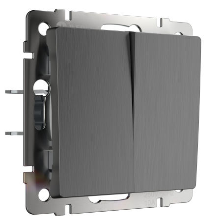 Выключатель 2-клавишный (графит рифленый) / WL04-SW-2G / W1120004 купить за 863 руб. в Новосибирске