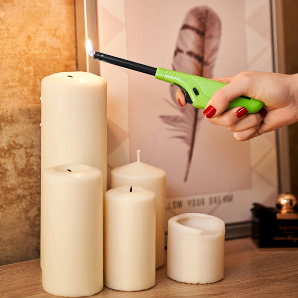 Бытовая газовая пьезозажигалка с классическим пламенем многоразовая, зеленая СК-306 СОКОЛ купить за 152 руб. в Новосибирске