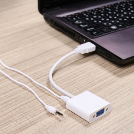 Переходник штекер HDMI - гнездо VGA, провод + шнур стерео 3,5 мм  REXANT купить за 896 руб. в Новосибирске