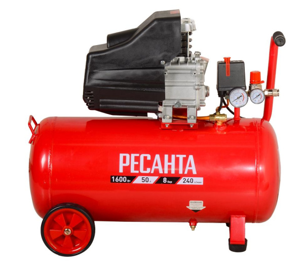 Компрессор воздушный КП-50/240М Ресанта, 50 литров, 1600 Вт, 74/7/2 купить за 15 090 руб. в Новосибирске