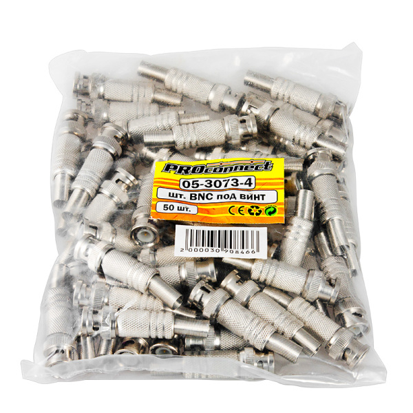 РАЗЪЁМ штекер BNC под винт с пружиной металл PROCONNECT купить за 60 руб. в Новосибирске
