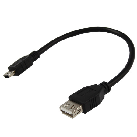Шнур  mini USB (male) - USB-A (female)  0.2M  черный  REXANT купить за 0 руб. в Новосибирске