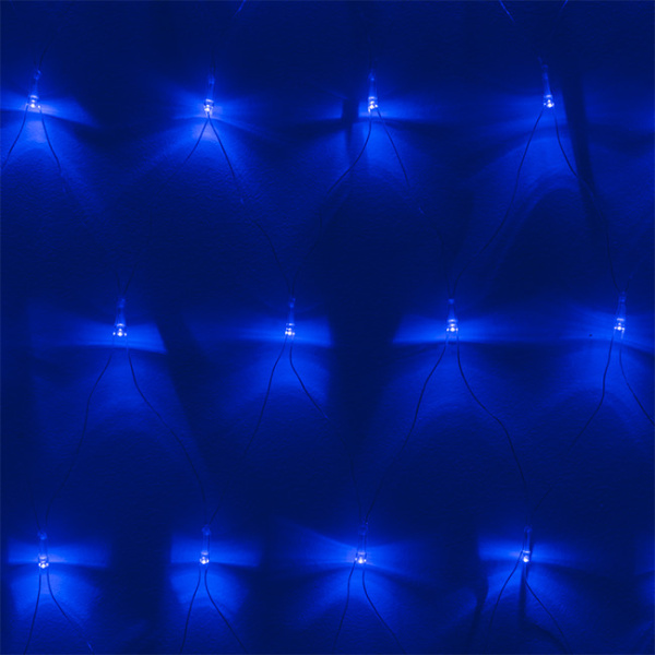 Гирлянда светодиодная "Сетка" ML-144B, 1.5*1,5м, 144 светодиода, 220в, IP20, синий (2596) купить за 807 руб. в Новосибирске