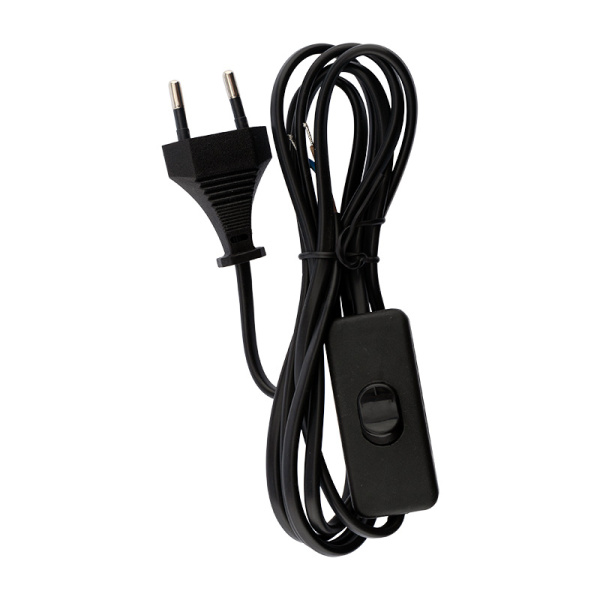 Сетевой шнур с выключателем 2х0,75 мм², 1,8 м черный REXANT купить за 241 руб. в Новосибирске