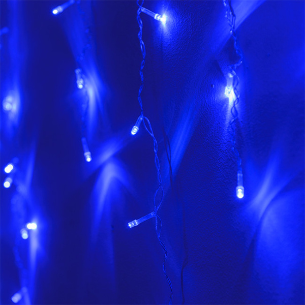 Гирлянда светодиодная "Бахрома" IC-120B, 3.0*0.7м, 120 LED, синий, IP20,  прозрачный шнур 1,5м, Funray, 2594 купить за 574 руб. в Новосибирске