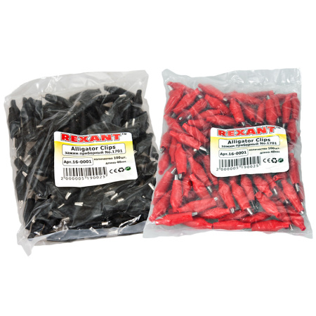 Зажим "крокодил" 5 А 40 мм в изоляторе FD-1701 REXANT купить за 10 руб. в Новосибирске