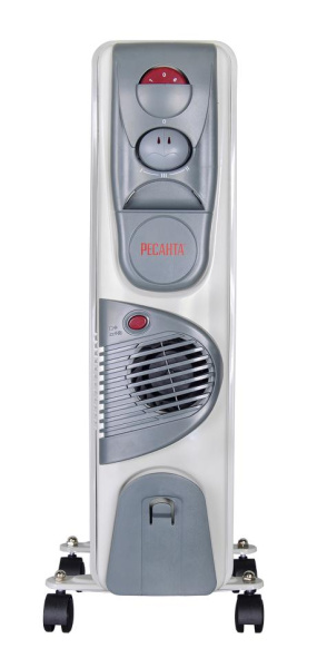 Масляный обогреватель ОМ-9НВ Ресанта, 67/3/11, с вентилятором купить за 5 190 руб. в Новосибирске