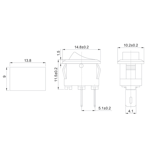 RWB-101 Выключатель 250V 3А (2с) ON-OFF красный Micro (уп. 10шт.) купить за 42 руб. в Новосибирске