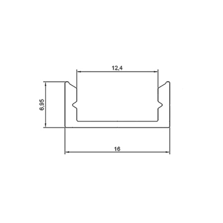Профиль накладной алюминиевый 1607-2 REXANT, 2 метра, цена за штуку купить за 0 руб. в Новосибирске