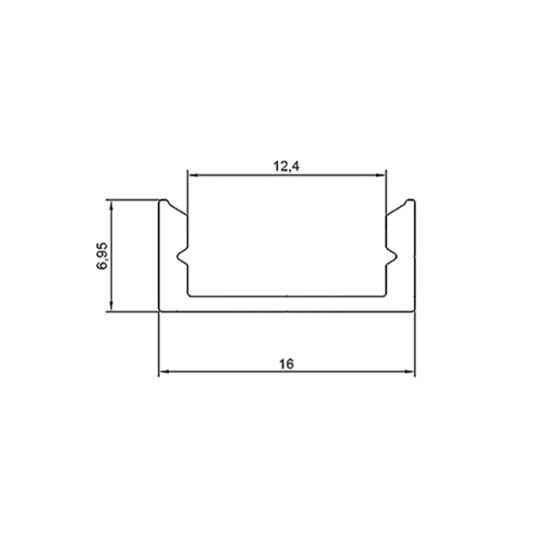 Профиль накладной алюминиевый 1607-2 REXANT, 2 метра, цена за штуку купить за 0 руб. в Новосибирске