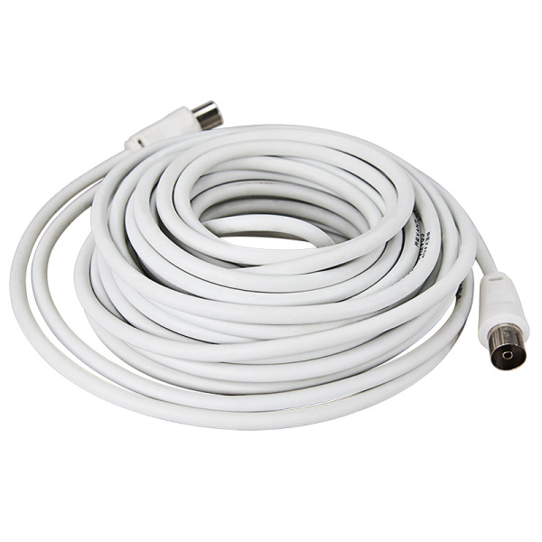 Шнур ТВ гнездо - ТВ штекер, длина 10 метров, белый REXANT купить за 475 руб. в Новосибирске