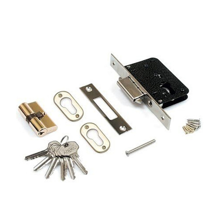 Замок врезной 94-Н/60-CR, английский ключ, прямоуг. ригель, хром, тов-008104 купить за 1&nbsp;379 руб. в Новосибирске