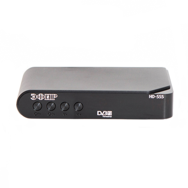 Ресивер эфирный (приставка ТВ) DVB-T2 HD HD-555, пластиковый корпус, дисплей, чипсет Ali3821P, Эфир купить за 2&nbsp;244 руб. в Новосибирске
