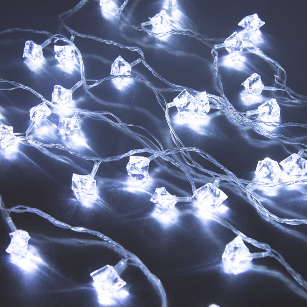 Гирлянда светодиодная "Льдинки", SE-ICE-440W, 220В, 4м, 40LED, холодный белый, прозр шнур 3м, Funray, 2657 купить за 0 руб. в Новосибирске